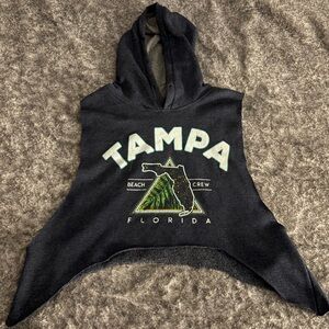 Black Sleeveless Funky Tampa Graphic hoodie